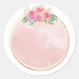 Elegante Rosa Blüten ' Runder Aufkleber