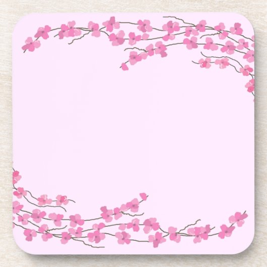 Elegante rosa Blüten Untersetzer (Vorderseite)