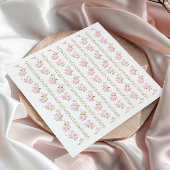 Elegante rosa Blüten weiß Serviette