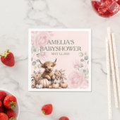 Elegante Rosa Blütendusche im Hochland Serviette (Beispiel)