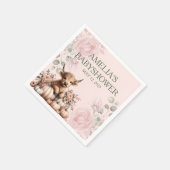 Elegante Rosa Blütendusche im Hochland Serviette (Ecke)