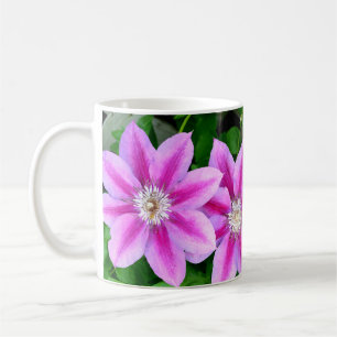 Elegante Rosa Blütengrün Kaffeetasse