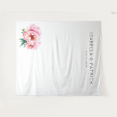 Elegante rosa Blütenmuster Wandteppich (Vorderseite (Horizontal))