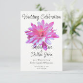 Elegante Rosa blütenrosa Blume Einladung (Stehend Vorderseite)