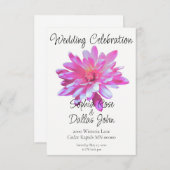 Elegante Rosa blütenrosa Blume Einladung (Vorne/Hinten)