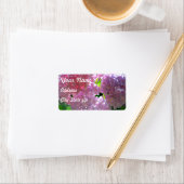 Elegante Rosa Boho Blumen Blume Hydrangeas Adressaufkleber (Insitu)