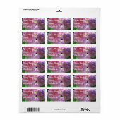 Elegante Rosa Boho Blumen Blume Hydrangeas Adressaufkleber (Vorne)