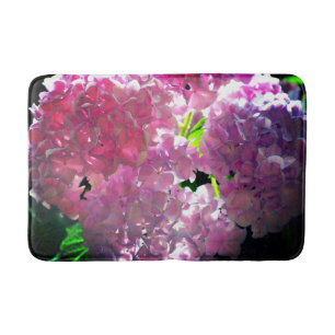Elegante Rosa Boho Blumen Blume Hydrangeas Badematte