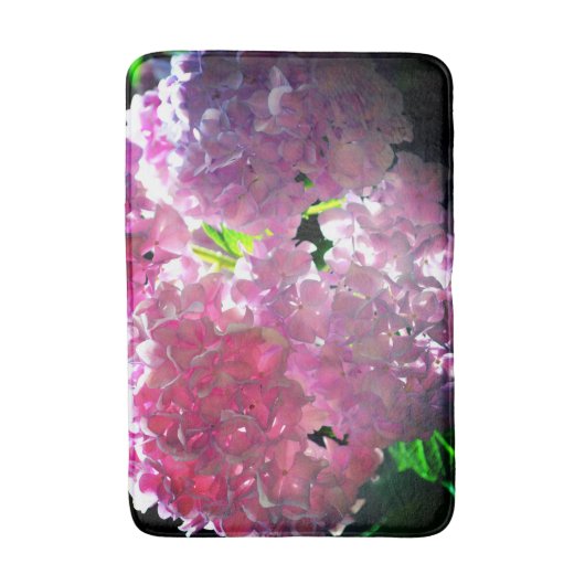 Elegante Rosa Boho Blumen Blume Hydrangeas Badematte (Vorderseite Vertikal)