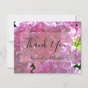 Elegante Rosa Boho Blumen Blume Hydrangeas Dankeskarte