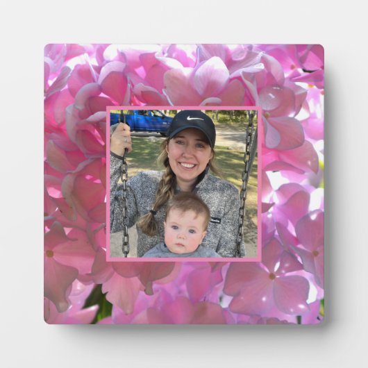 Elegante Rosa Boho Blumen Blume Hydrangeas Fotoplatte (Vorderseite)