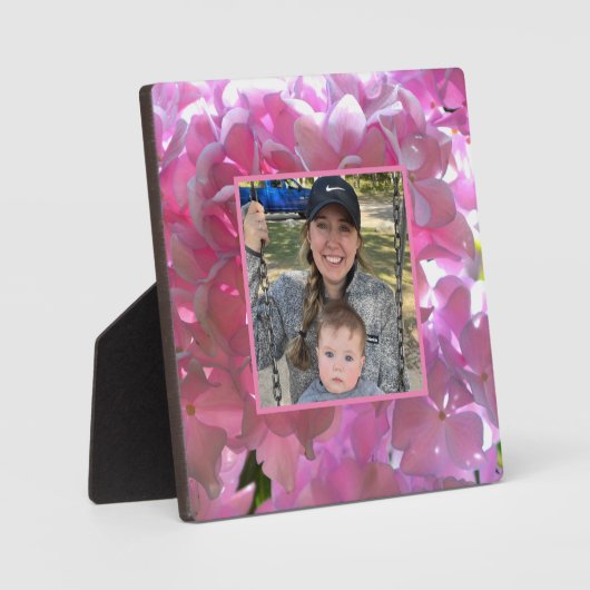 Elegante Rosa Boho Blumen Blume Hydrangeas Fotoplatte (Vorderseite)