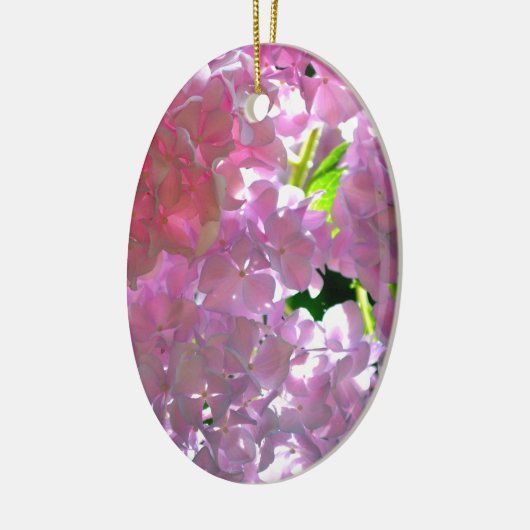 Elegante Rosa Boho Blumen Blume Hydrangeas Keramik Ornament (Links)