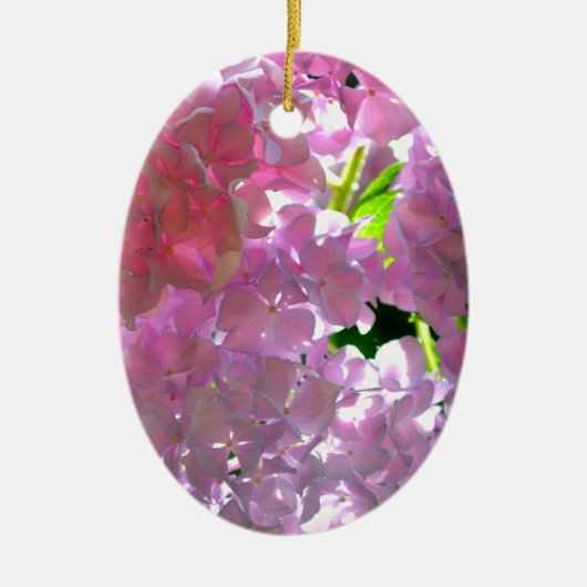 Elegante Rosa Boho Blumen Blume Hydrangeas Keramik Ornament (Vorne)