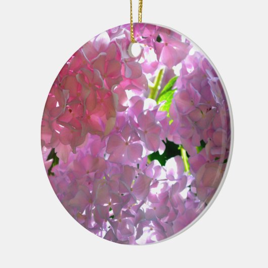 Elegante Rosa Boho Blumen Blume Hydrangeas Keramik Ornament (Links)