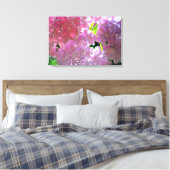 Elegante Rosa Boho Blumen Blume Hydrangeas Leinwanddruck (Insitu (Schlafzimmer))