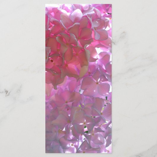 Elegante Rosa Boho Blumen Blume Hydrangeas Menükarte (Rückseite)