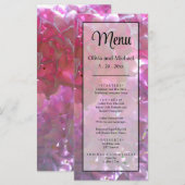 Elegante Rosa Boho Blumen Blume Hydrangeas Menükarte (Vorne/Hinten)