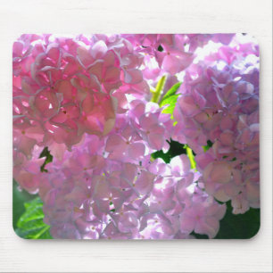 Elegante Rosa Boho Blumen Blume Hydrangeas Mousepad