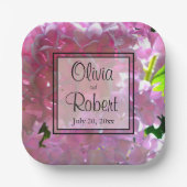 Elegante Rosa Boho Blumen Blume Hydrangeas Pappteller (Vorderseite)