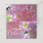 Elegante Rosa Boho Blumen Blume Hydrangeas Platzkarte (Außenseite Aufgefaltet)