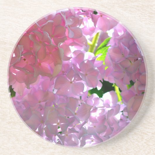 Elegante Rosa Boho Blumen Blume Hydrangeas Sandstein Untersetzer (Vorne)