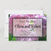 Elegante Rosa Boho Blumen Blume Hydrangeas Save The Date (Vorderseite)