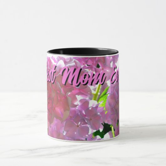 Elegante Rosa Boho Blumen Blume Hydrangeas Tasse (Zentrum)