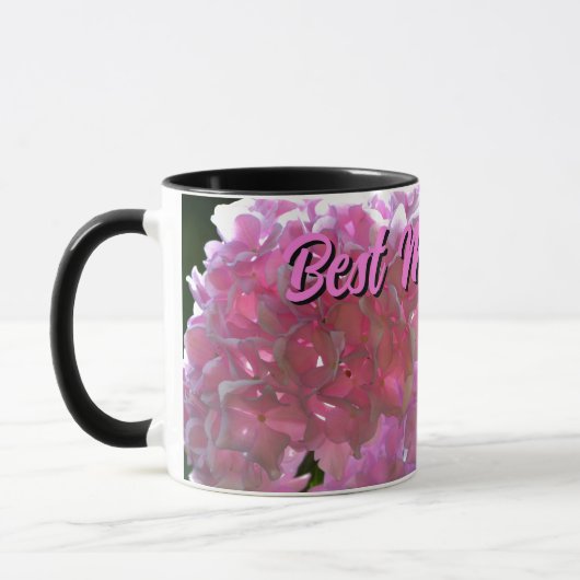 Elegante Rosa Boho Blumen Blume Hydrangeas Tasse (Links)