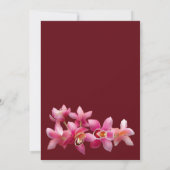 Elegante, rosa bordeauxfarbene Orchideen Blume Hoc Einladung (Rückseite)