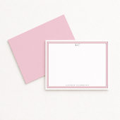 Elegante rosa Border Monogram Stationery Note Card Einladung