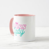 Elegante, rosa Boss Lady Corporate Gift Tasse (Vorderseite Links)