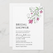 Elegante Rosa Botanische Bridal Dusche Einladungen (Vorne/Hinten)