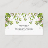 Elegante rosa Botanische Visitenkarte (Rückseite)