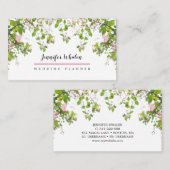 Elegante rosa Botanische Visitenkarte (Vorne/Hinten)