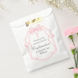 Elegante rosa Bow-Bestätigung Geschenktütchen