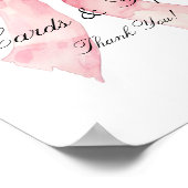 Elegante rosa Bow Cards und Gifts-Zeichen Poster (Ecke)