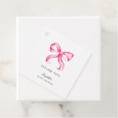 Elegante Rosa Bow Coquette Baby Dusche Minimal Geschenkanhänger (Beispiel)