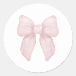 Elegante Rosa Bow Girl Runder Aufkleber