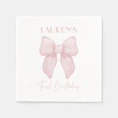 Elegante Rosa Bow Girl Serviette (Vorderseite)