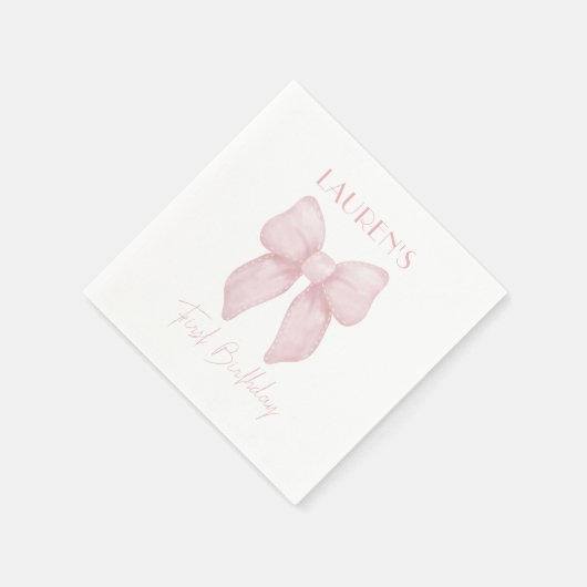 Elegante Rosa Bow Girl Serviette (Ecke)