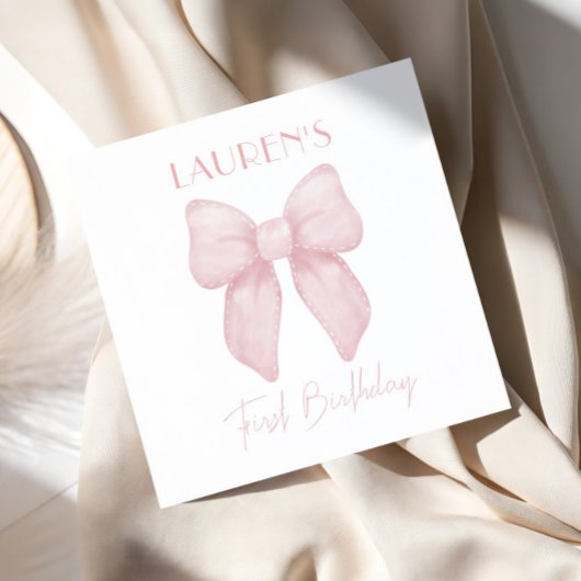 Elegante Rosa Bow Girl Serviette