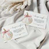 Elegante rosa Bow Pumpkin Diaper Raffle Card Begleitkarte
