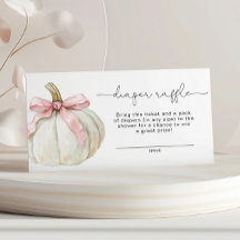 Elegante rosa Bow Pumpkin Diaper Raffle Card