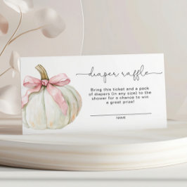 Elegante rosa Bow Pumpkin Diaper Raffle Card Begleitkarte