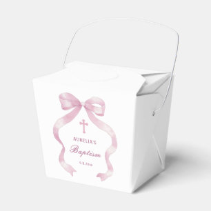 Elegante Rosa-Bow-Taufe Geschenkschachtel