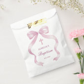 Elegante rosa Bow-Taufe Geschenktütchen (Versiegelt)
