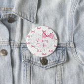 Elegante rosa Bows Mommy zum Baby Shower Knopf Button (Beispiel)
