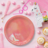 Elegante rosa Braut zum Hochzeitsfest Brautparty Pappteller (Party)