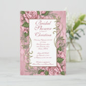 Elegante Rosa Brautdusche Einladungen (Stehend Vorderseite)